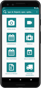 Glavni ekran CAREOLL mobilne aplikacije